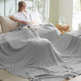 Bedsure blanket front folded shows soft grey texture and easy styling benefit
