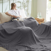 Bedsure blanket front packaging shows dark grey color and soft look