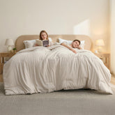 Bedsure comforter front view showing full California King coverage and cozy appeal