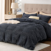 bedsure duvet cover front showing striped pattern and inviting warmth