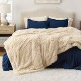 Bedsure faux fur front view showing plush texture and cozy appeal