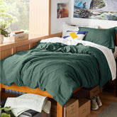 Bedsure forest green duvet cover front view showing color and finish benefits