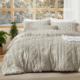 Bedsure front view on king bed showing cozy farmhouse style and inviting warmth