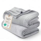 Bedsure front view of queen blanket showing full coverage and neutral look