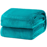 Bedsure GentleSoft teal front view showing plush blanket and modern color
