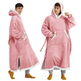 Bedsure hooded blanket front view showing full coverage and cozy hood benefit