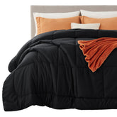 Bedsure king comforter front view shows full coverage and sleek black finish