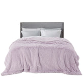 Bedsure front view of lavender king blanket shows full coverage and decor appeal