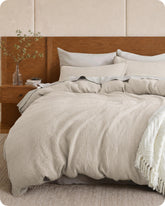 Bedsure front view of king duvet cover set showing clean packaging and neutral color