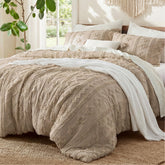 Bedsure front view of king comforter showing boho design and cozy appeal