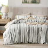 Bedsure waffle weave duvet cover front view showing calm cream color and clean styling benefit: versatile decor