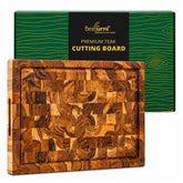 BEEFURNI teak front face showing clean end grain and warm tones for durability