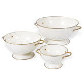 BeFare cream colander set front view shows clean finish and storage benefit