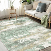 BEIMO front view of 8x10 green abstract rug shows chic design and comfort