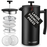 Belwares front view matte black insulated press showing modern design and durability