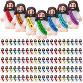 Bememo front view of 100 mini Jesus figures showing colorful pack and quantity, cheerful gifting