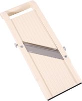 Benriner Super Slicer front view showing beige body and handle benefit fast prep