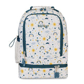 Bentgo backpack front view showing print and pockets for easy packing