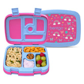 Bentgo front packaging showing five compartments and kid-friendly design benefits