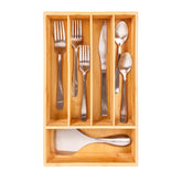 Berghoff flatware organizer front view showing five compartments for neat storage