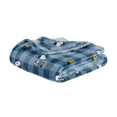 Berkshire Blanket Snoopy front view showing navy tonal design and cozy warmth