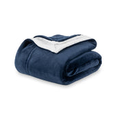 Berkshire Blanket front view showing Dress Blues color and reversible comfort