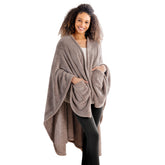 Berkshire Blanket front view showing full cape wrap and cozy coverage
