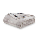 Berkshire Blanket Snoopy throw front view showing lakeside plaid and cozy appeal