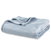 Berkshire Blanket front view in polar blue showing full coverage and elegant finish