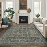 BESBLEE front view of 8x10 rug showing vintage boho pattern and cozy appeal