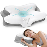 Bespillow front view showing ergonomic butterfly shape and support benefits