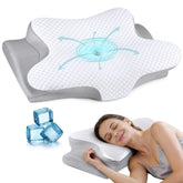 Bespillow front view showing ergonomic butterfly shape and support benefits