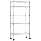 BestOffice chrome 5-tier shelf front view showing neat storage benefit