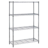 BestOffice front view of chrome shelving showing stable multi-tier storage and quick access