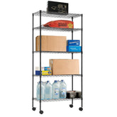 BestOffice front view of assembled 5-tier shelf showing sturdy storage benefit