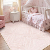 BESTSWEETIE front view light pink rug shows its design and soft appeal