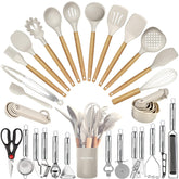 BESTZMWK full 35-piece set front view showing included utensils and holder, organized for convenience