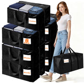 BETU front-facing 8-pack showing sturdy black bags and space-saving benefit