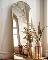 BEVERDY arched mirror front view showing full-length reflection benefit