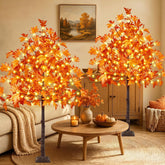BHCLIGHT front view of 6ft maple tree with 300 LEDs adding warm ambiance