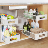 Biboraya front view shows whole organizer ready to declutter cabinet