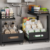 biboraya front view packaged showing two black pull-out units and quick install benefit