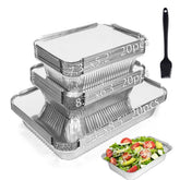 BIBRADAA front pack contents showing all three pan sizes and lids for easy serving