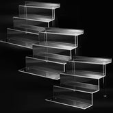 bigantss front view of 4-tier acrylic riser pack showcasing clean organization and durability
