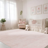 BILEEHOME light pink rug front view showing calming ombre and soft look