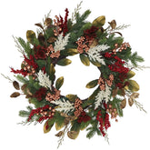 BINFEN wreath on front door showcasing festive curb appeal