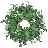 BINFEN front door wreath showing full eucalyptus look and curb appeal