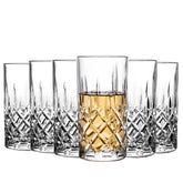 binsakao front view of six highball glasses showcasing set and clarity for elegant serving