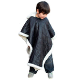 Birdy Boutique front view of poncho on car seat showing full coverage and safety