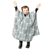 Birdy Boutique front view gray arrows poncho showing full coverage and style